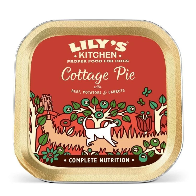 10 X 150g Lily's Kitchen Wet Dog Tray Cottage Pie 3 10 X 150g Lily's Kitchen Wet Dog Tray Cottage Pie