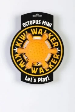 Kiwi Walker Let's Play! Rubber Foam Mini Octopus Dog Toy In Orange