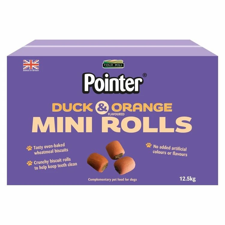 Pointer Duck & Orange Flavoured Mini Rolls 12.5kg 3 Pointer Duck & Orange Flavoured Mini Rolls 12.5kg