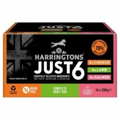 16 X Harringtons Just 6 Wet Dog Food 380g