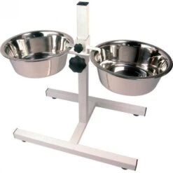 Rosewood Adjustable Height Double Diner Dog Feeding Stand