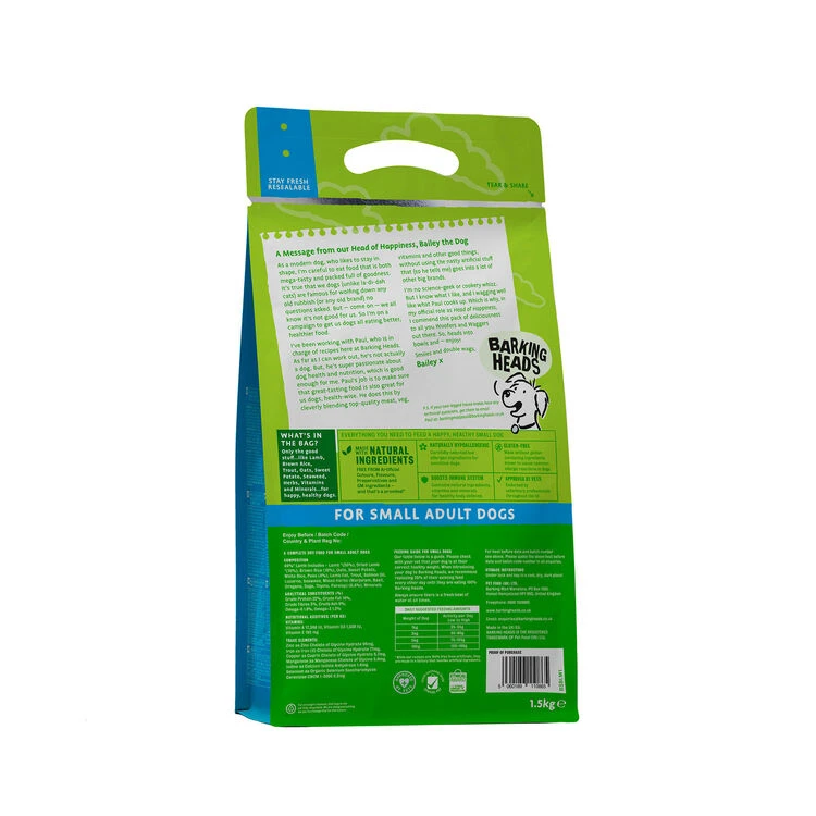 Barking Heads Small Breed Chop Lickin' Lamb Dry Dog Food 5 Barking Heads Small Breed Chop Lickin' Lamb Dry Dog Food - Image 3