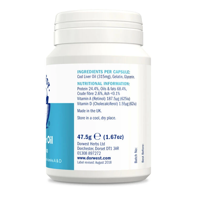 Dorwest Cod Liver Oil Capsules 5 Dorwest Cod Liver Oil Capsules - Image 3