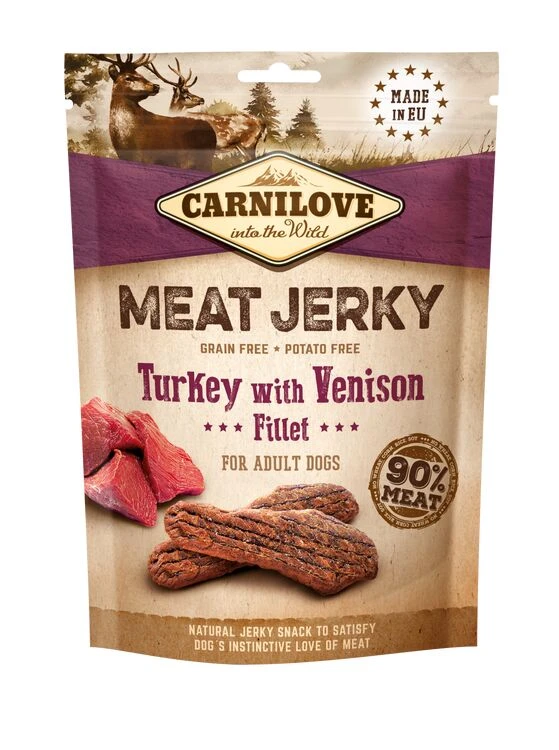 Carnilove Jerky Turkey With Venison Fillet Treats 3 Carnilove Jerky Turkey With Venison Fillet Treats