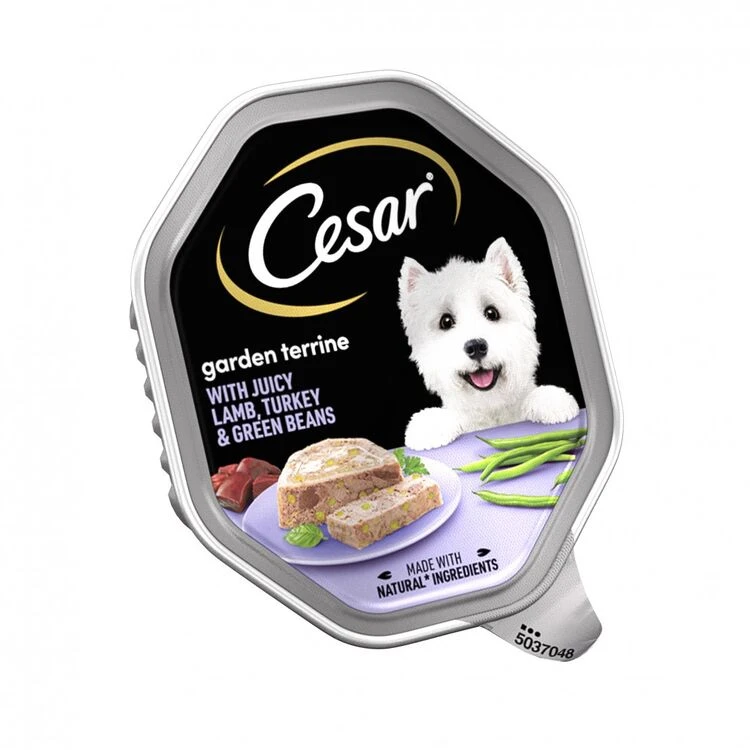 14 X Cesar Garden Terrine With Juicy Lamb Turkey & Green Beans In Loaf Dog Food 150g 3 14 X Cesar Garden Terrine With Juicy Lamb Turkey & Green Beans In Loaf Dog Food 150g