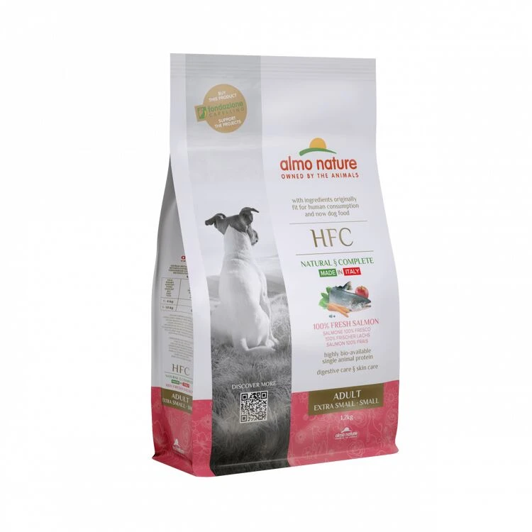 10 X Almo Nature HFC Adult Fresh Salmon Extra Small To Small Dry Dog Food 300g 3 10 X Almo Nature HFC Adult Fresh Salmon Extra Small To Small Dry Dog Food 300g