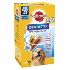 4 X Pedigree Dentastix Daily Dental Chews Large Dog Sticks 21 Pack